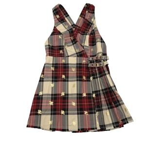 Urban Outfitters Plaid Wrap Dress Jumper Size L Pleated Punk Goth Monster‎ High